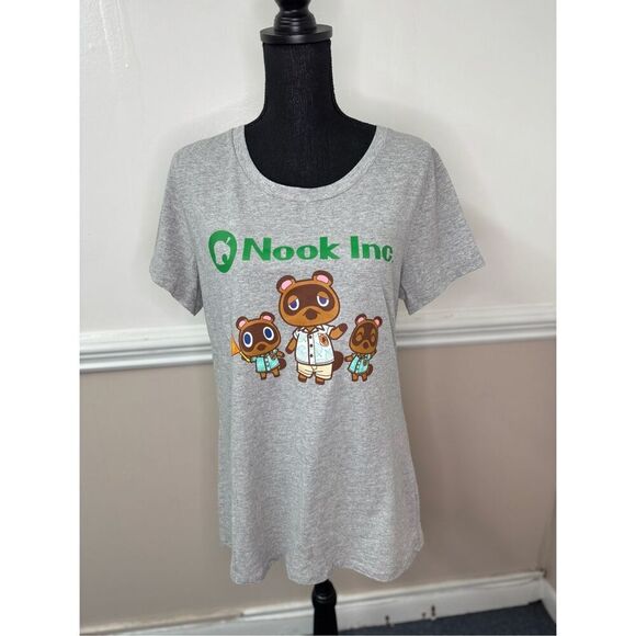 Animal Crossing Tom Nook Grey Short Sleeve Tee Size Juniors XXL (19) - Picture 1 of 6